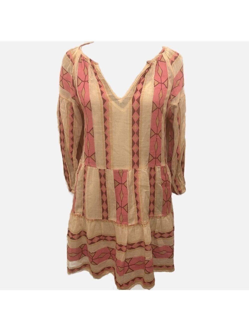 Velvet by Graham Spencer Ranch Southwest Cotton Shift Dress Embroidered Boho
